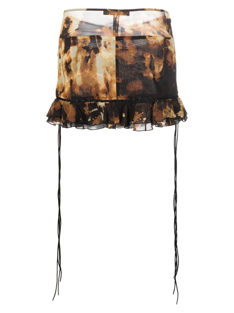 KNWLS Starlight-print silk-blend miniskirt outlook