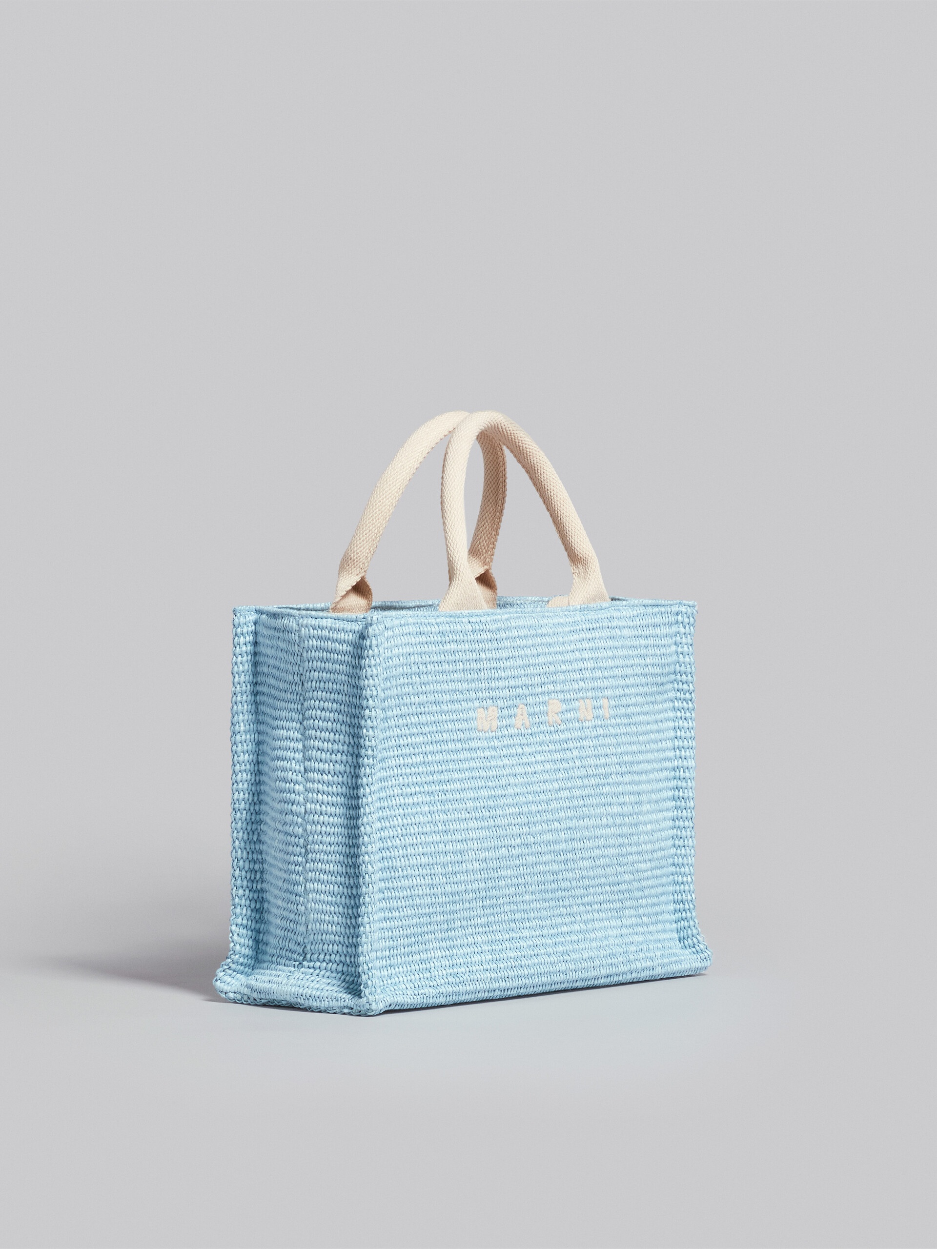 LIGHT BLUE RAFFIA SMALL TOTE BAG - 6