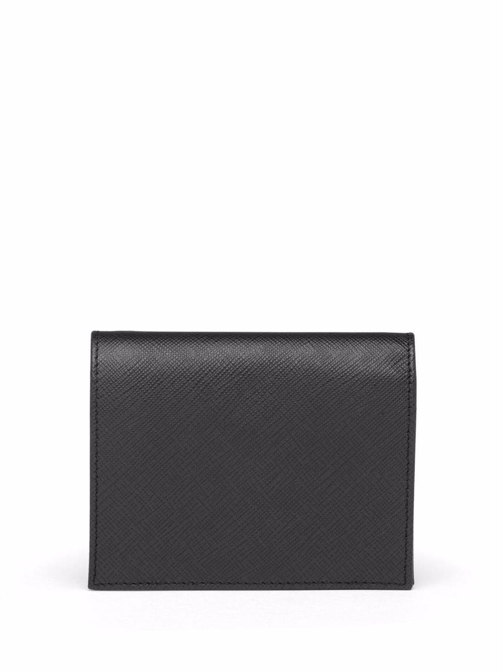 triangle-logo saffiano leather wallet - 2