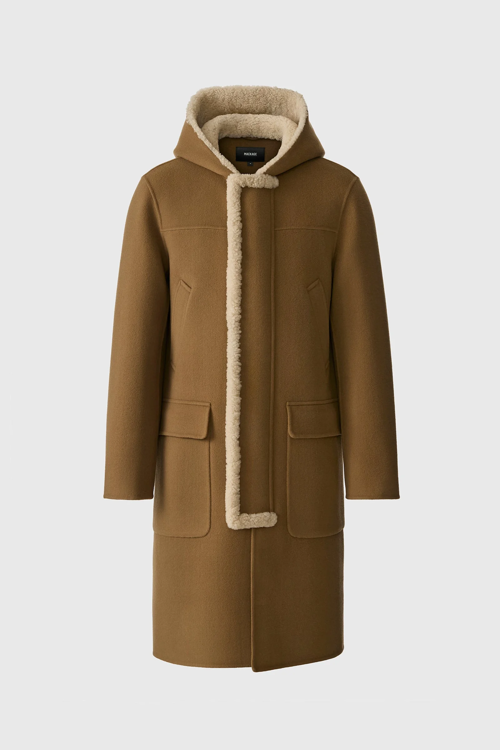 ABRAHAM Heavy double face wool long hooded coat - 1