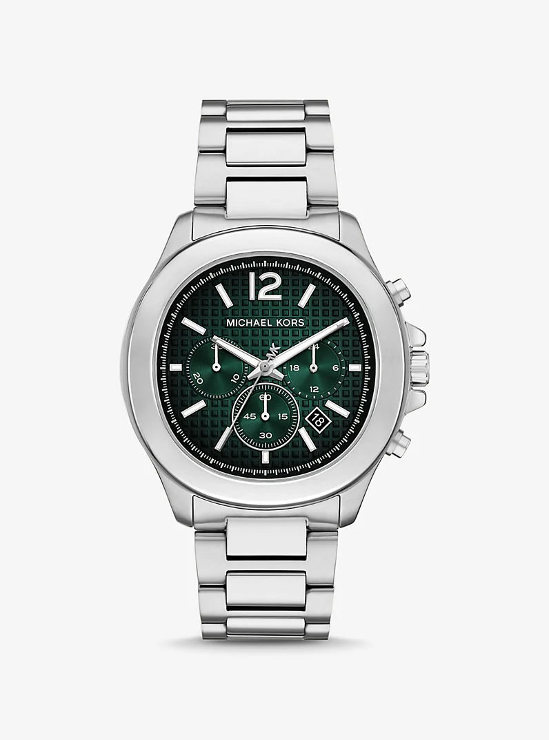 Oversized Sage Silver-Tone Watch - 1