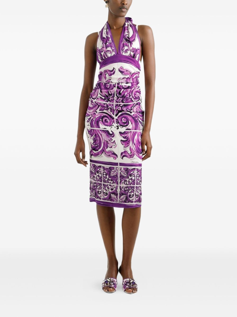 graphic-print midi dress - 2