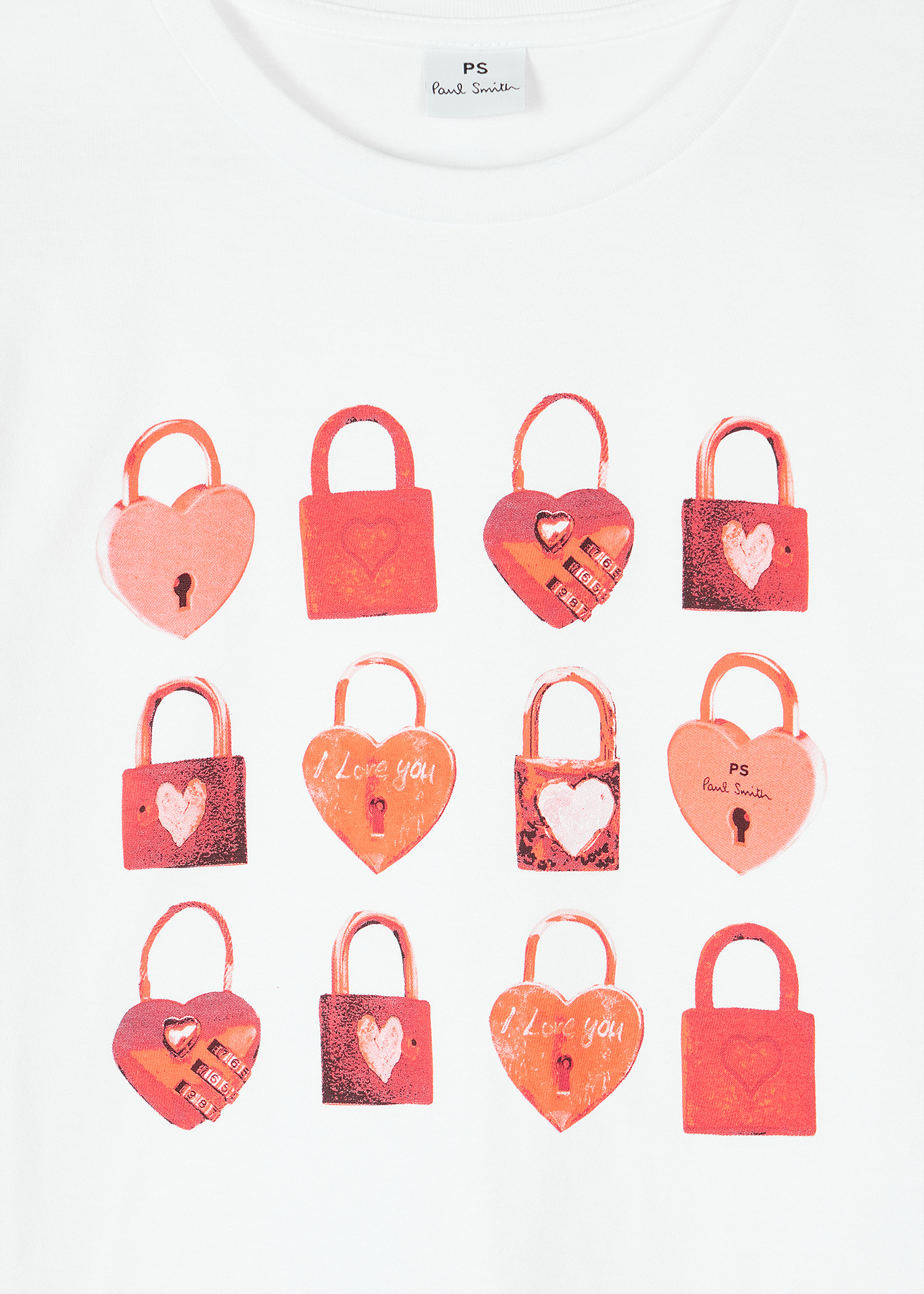 Women's White 'Heart Padlock' T-Shirt - 2