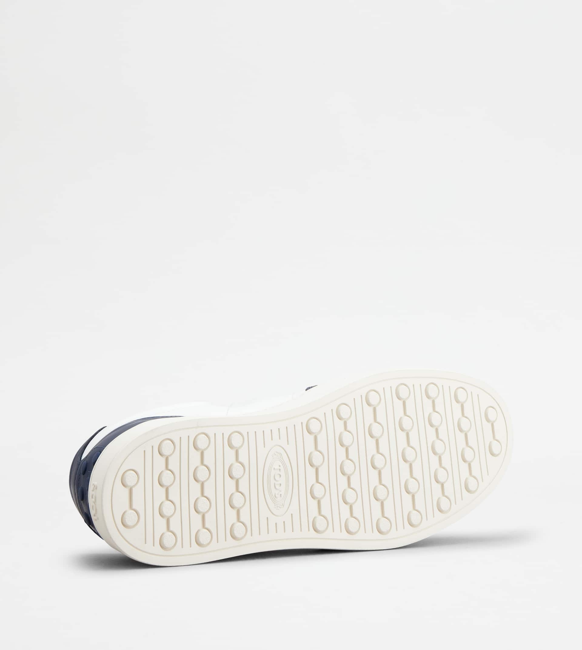 SNEAKERS IN LEATHER - WHITE, BLUE - 4