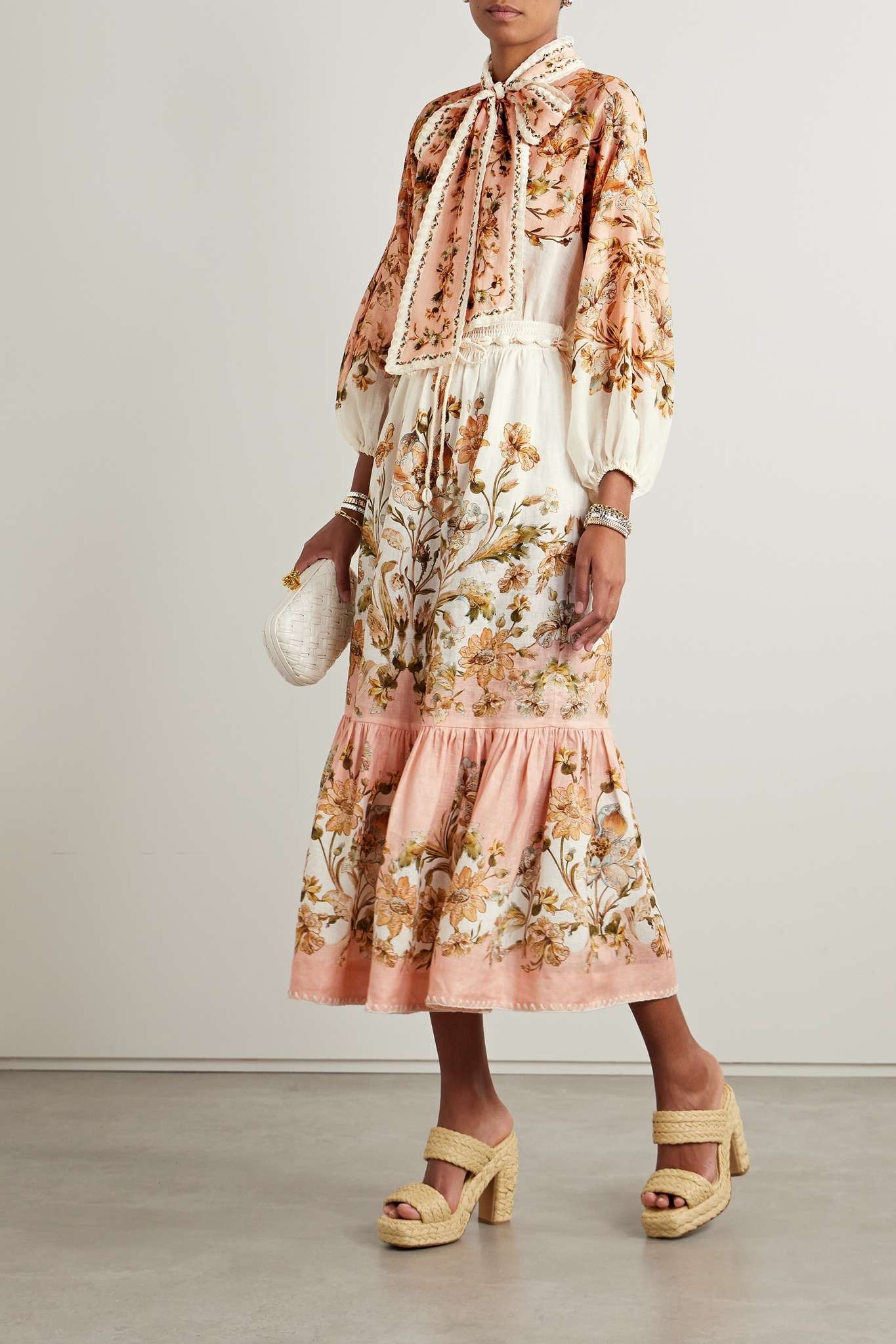 Tシャツ・カットソー Zimmermann FW25 'Rhiannon Tie Neck' blouse (3236TSS251 CMP) Rhiannon Billow Blouse Navy Multi Paisley Online | Zimmermann