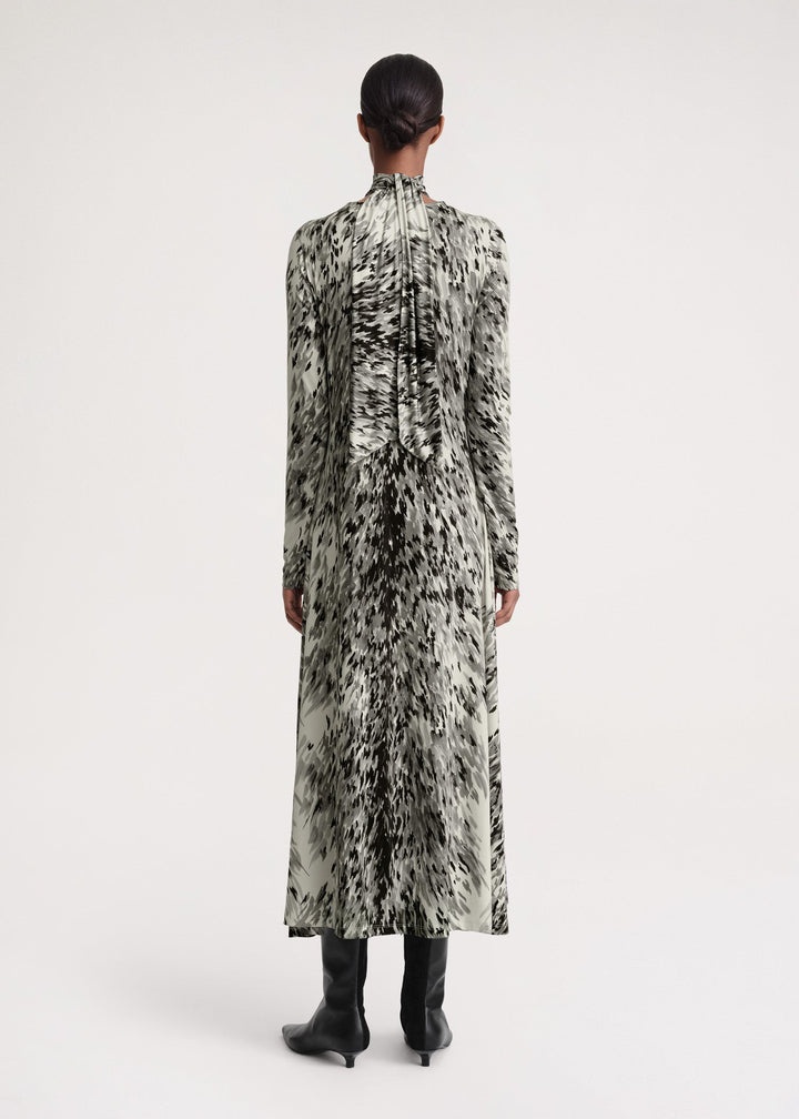 Fur-print jersey dress grey - 4