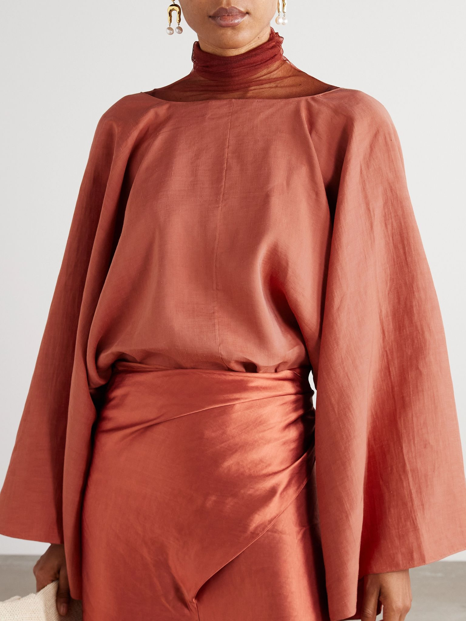 Glow voile wrap jacket Brick - 6
