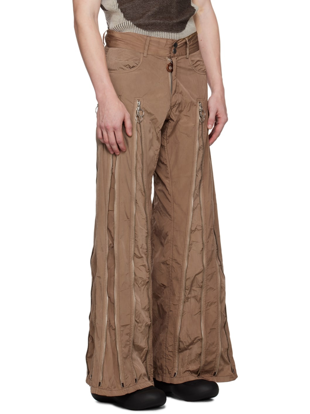 Brown Adjustable Zip Trousers - 2