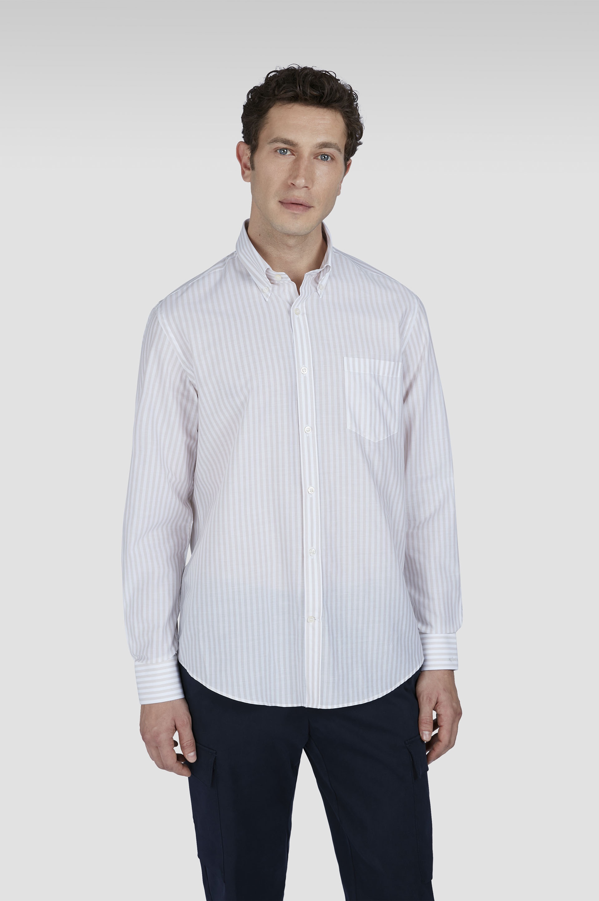 COTTON SHIRT WITH STRIPED PATTERN - 7