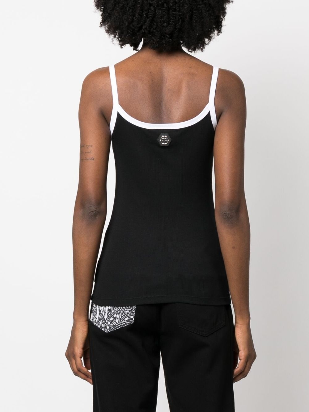 Skull & Bones ribbed tank top - 4