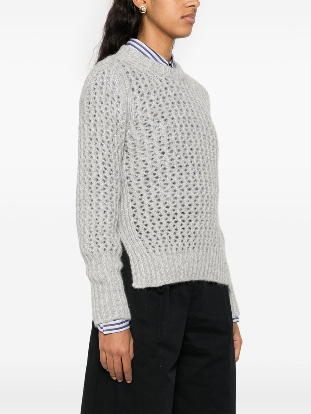 lurex open-knit jumper - 3