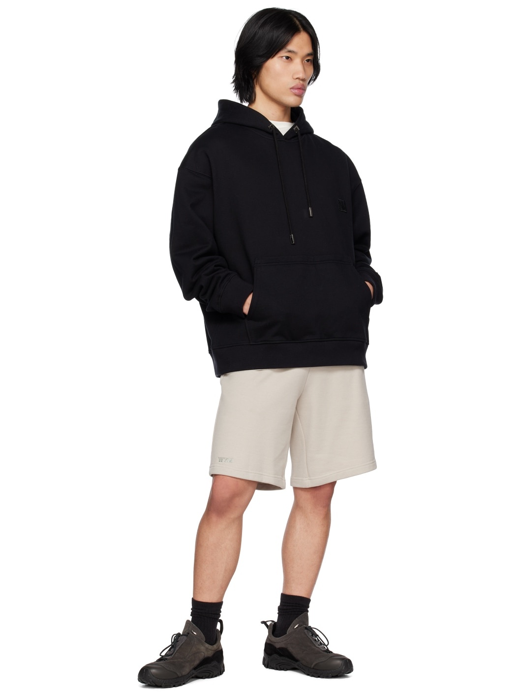 Beige Drawstring Shorts - 4