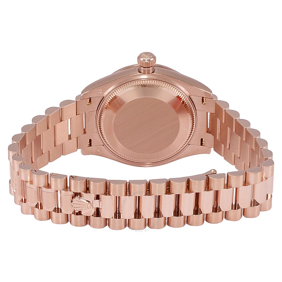 Rolex Datejust 31 Silver Floral Motif Diamond Dial Ladies 18kt Everose Gold President Watch M278285r - 3