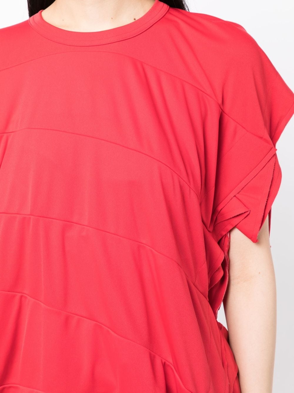 asymmetric panelled T-shirt - 5