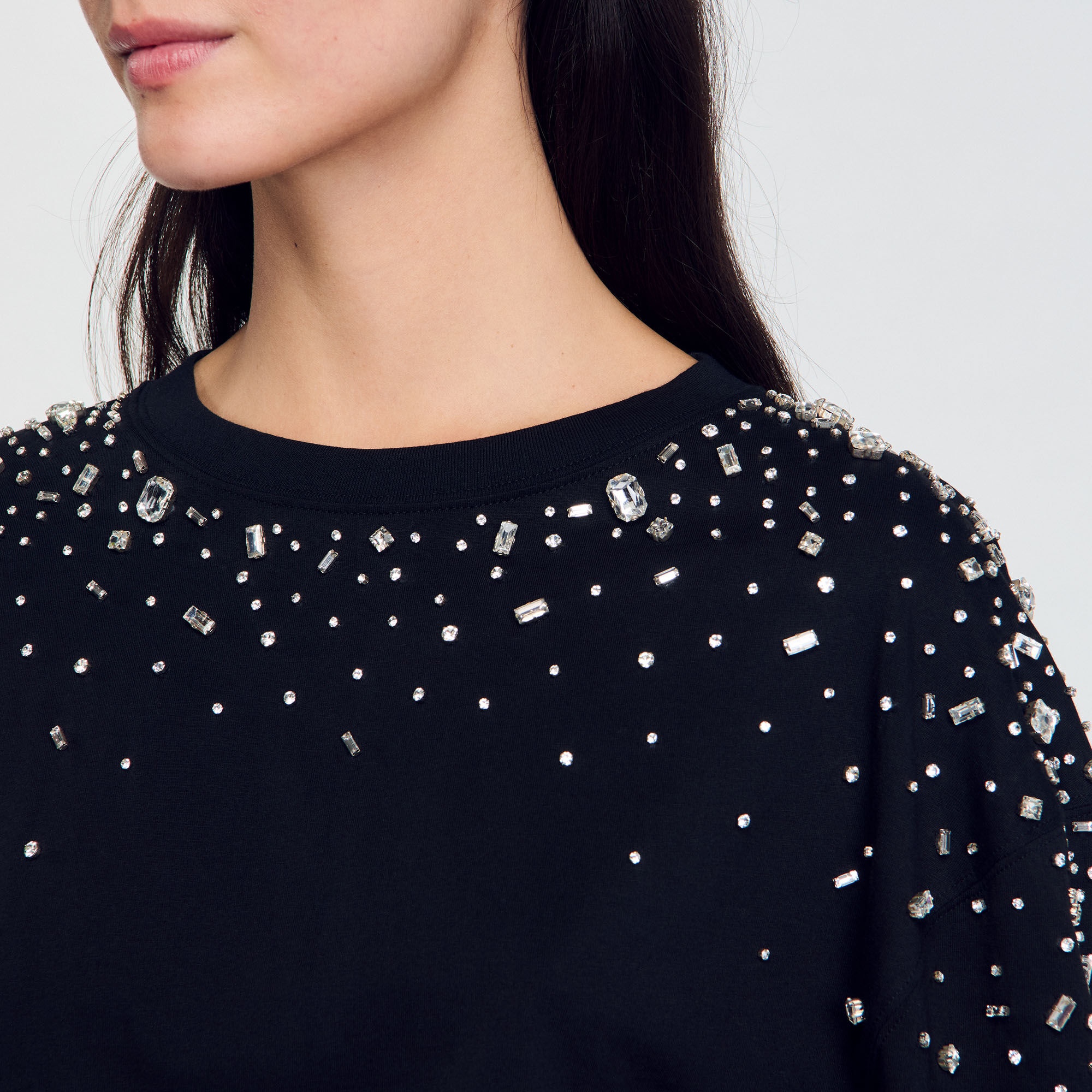 RHINESTONE TIE-FRONT T-SHIRT - 4