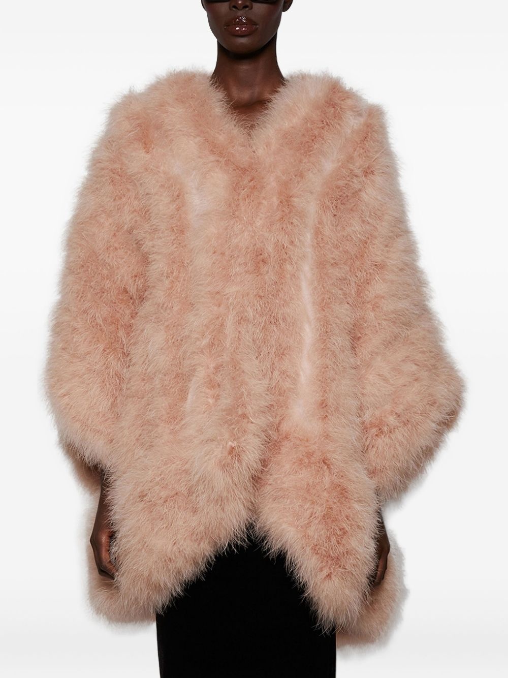 silk faux fur coat - 3