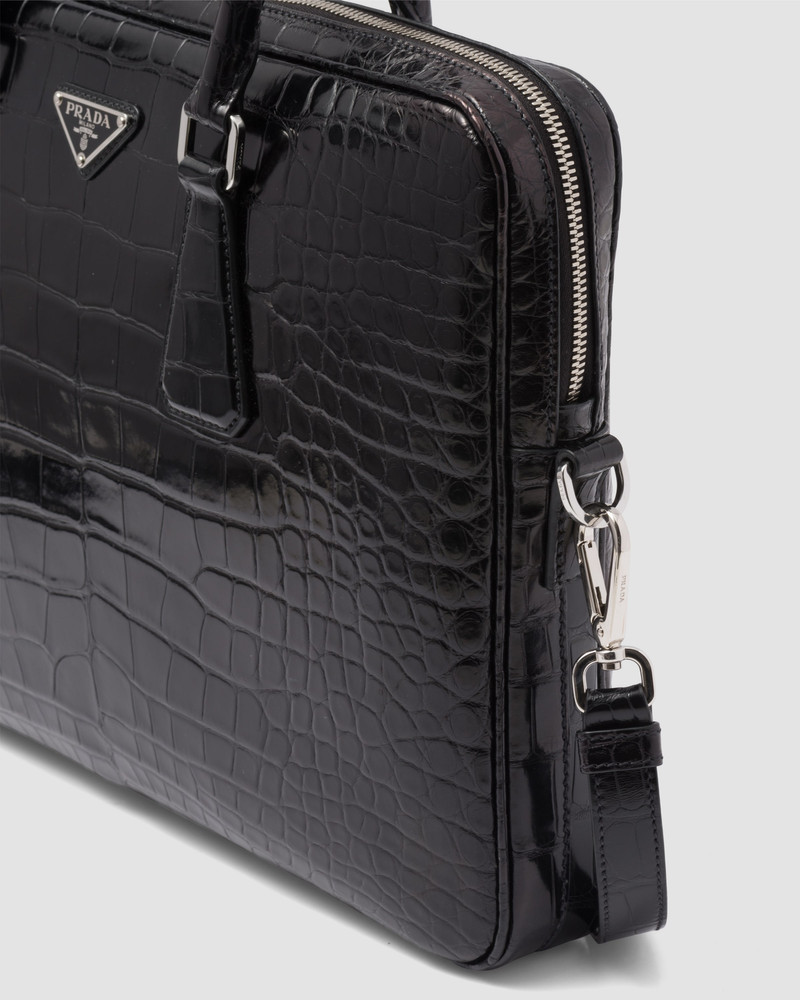 Crocodile leather briefcase 6