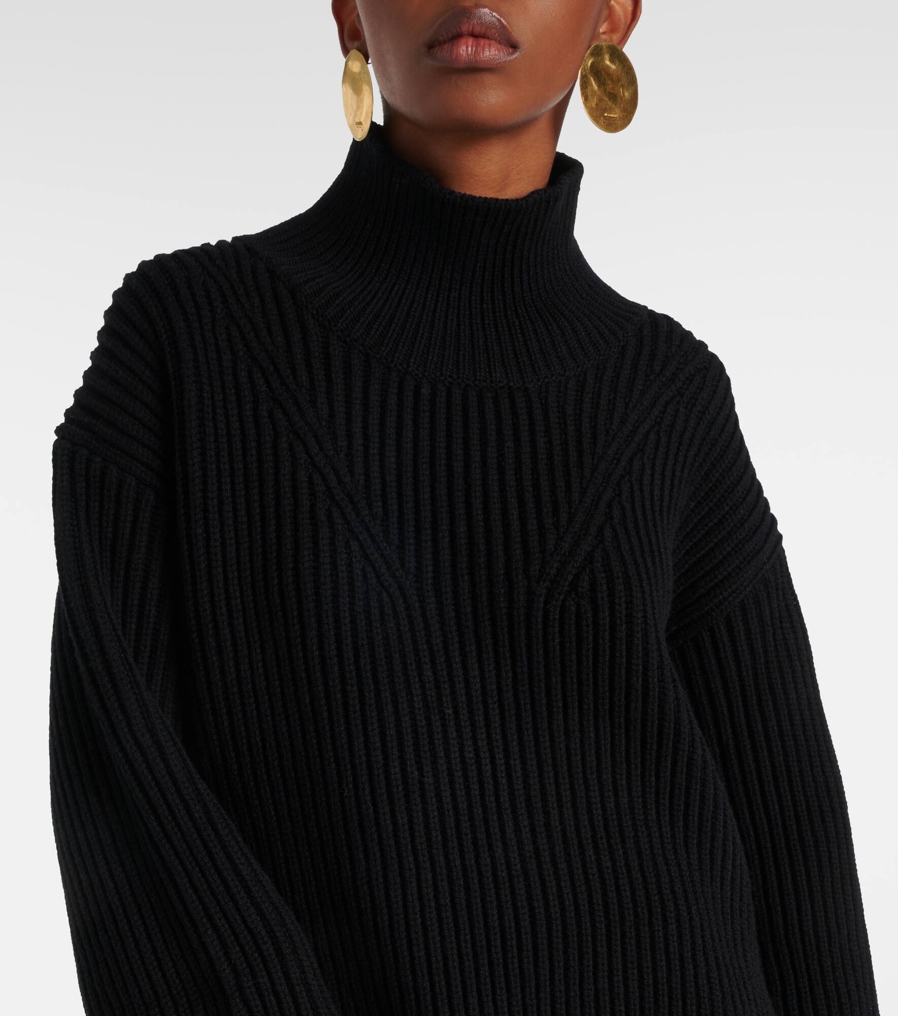 Ribbed-knit wool turtleneck sweater - 4