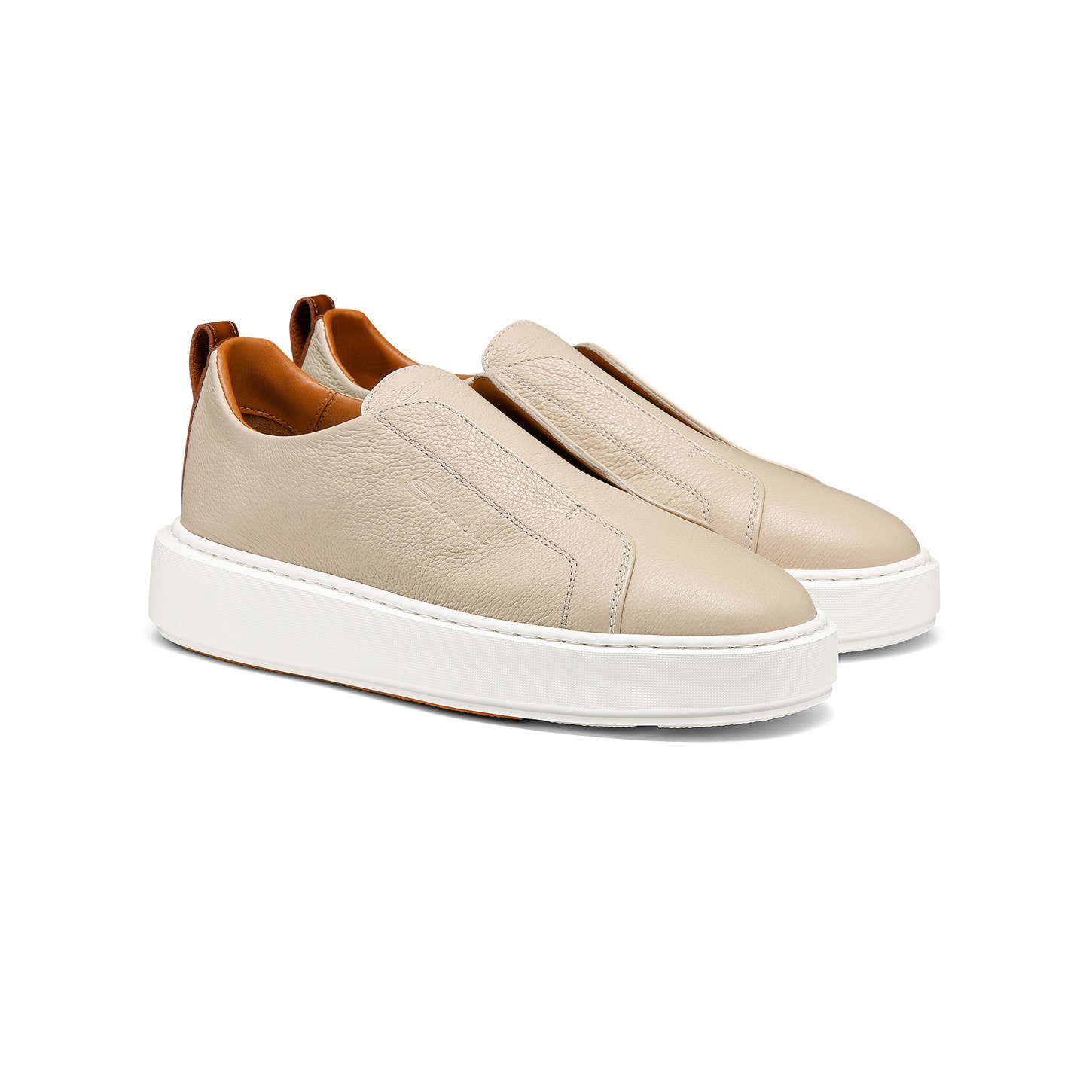 Women's pink tumbled leather slip-on sneaker - 3