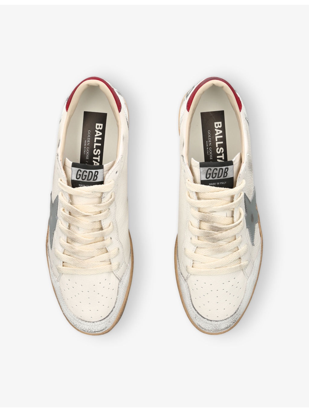 Ball Star contrast-sole low-top leather trainers - 2