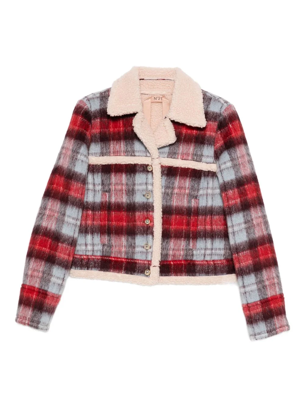 checked button jacket - 1