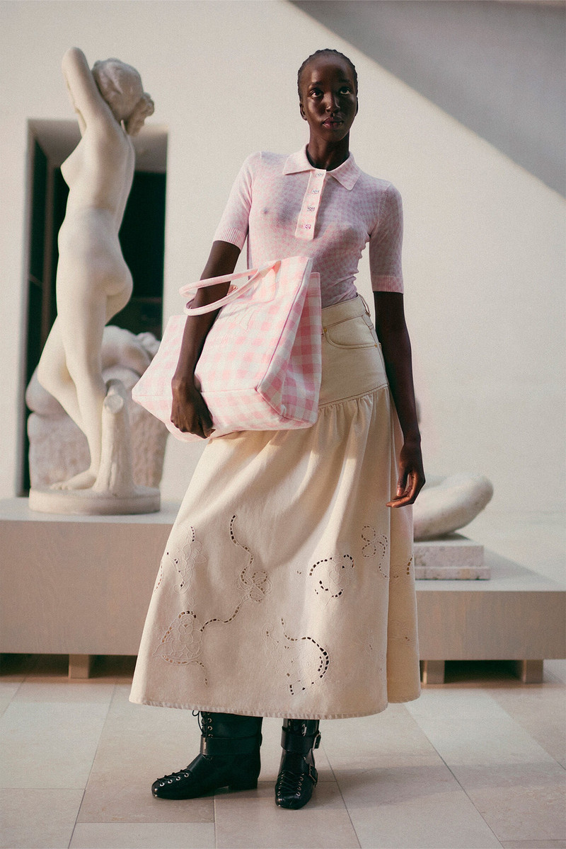 GANNI BRODERIE ANGLAISE DENIM SKIRT outlook