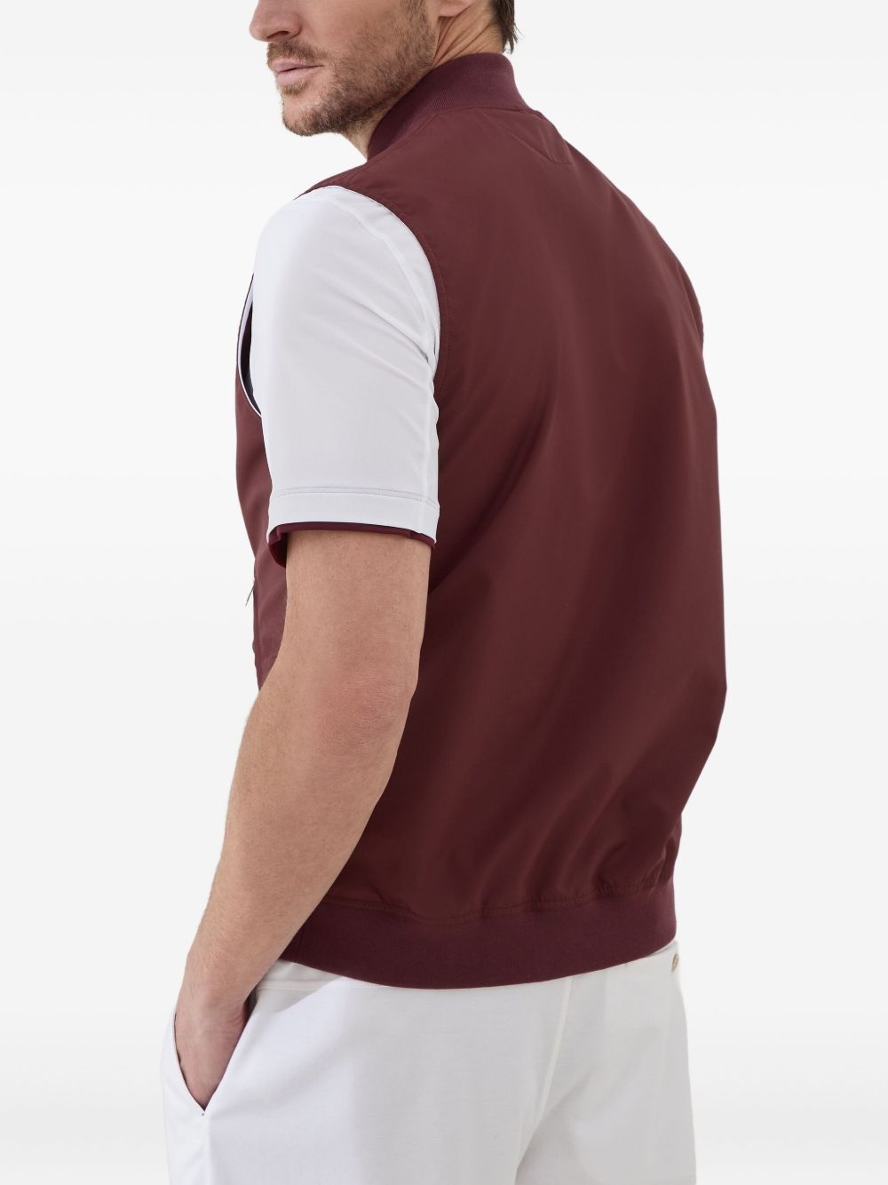 zip-front logo vest - 2