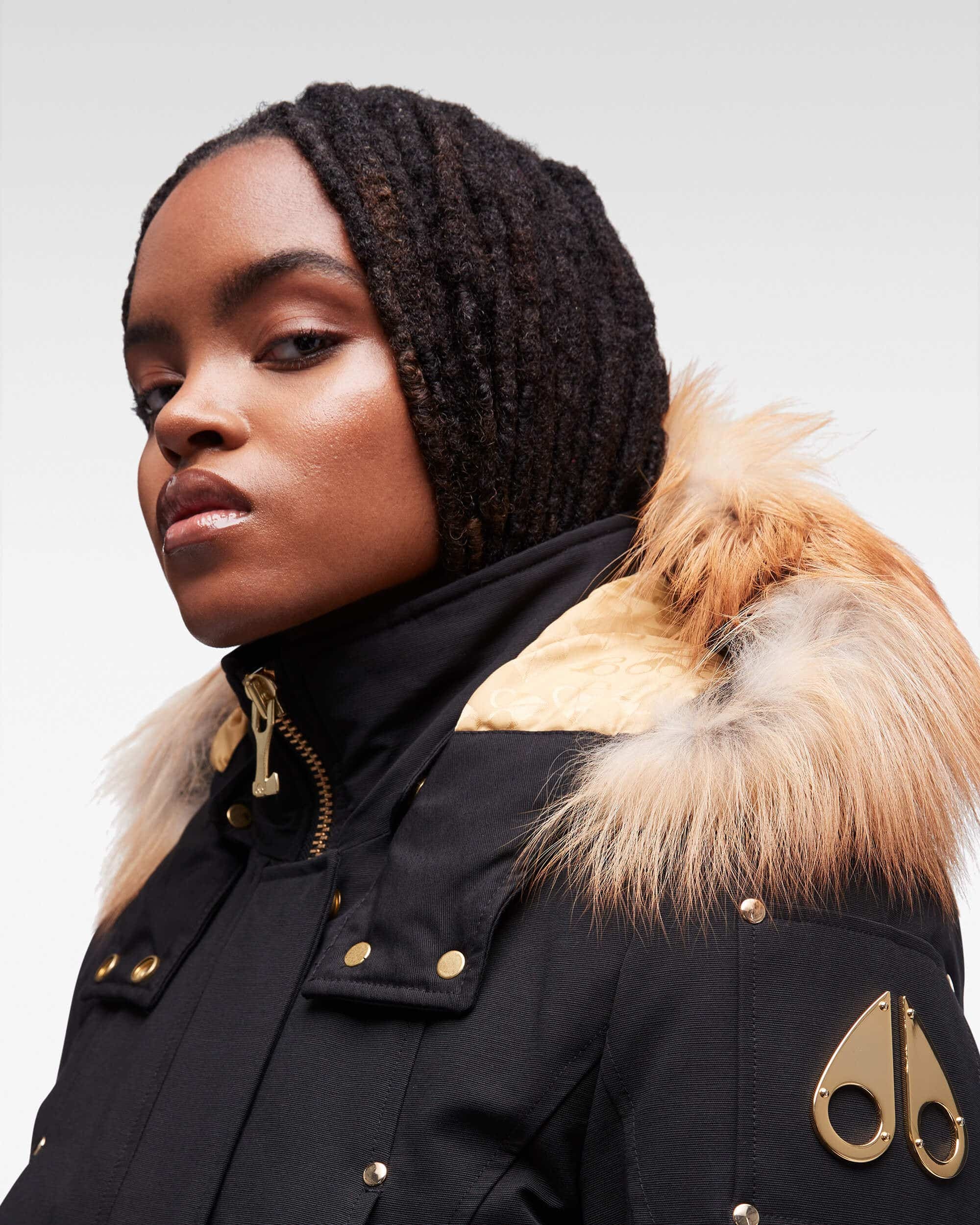 MOOSE KNUCKLES GOLD STIRLING PARKA FUR | REVERSIBLE