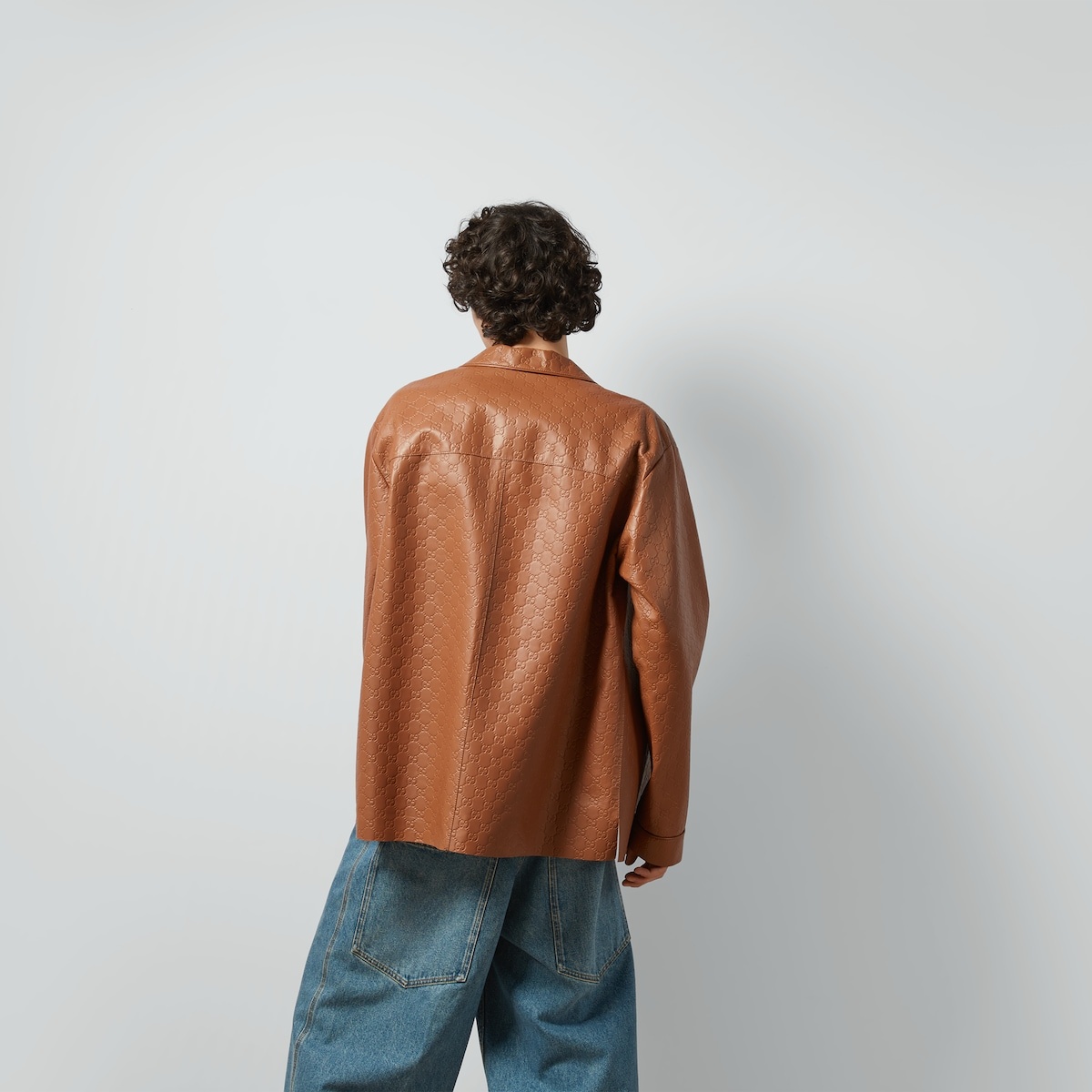 GG embossed leather shirt - 6