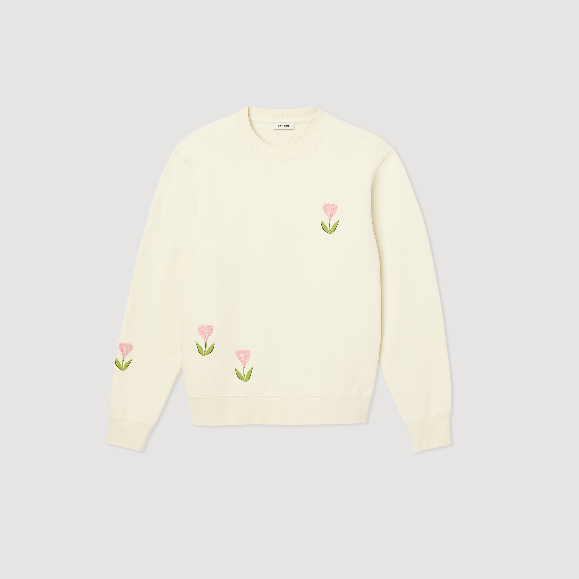 Embroidered tulip sweatshirt - 1