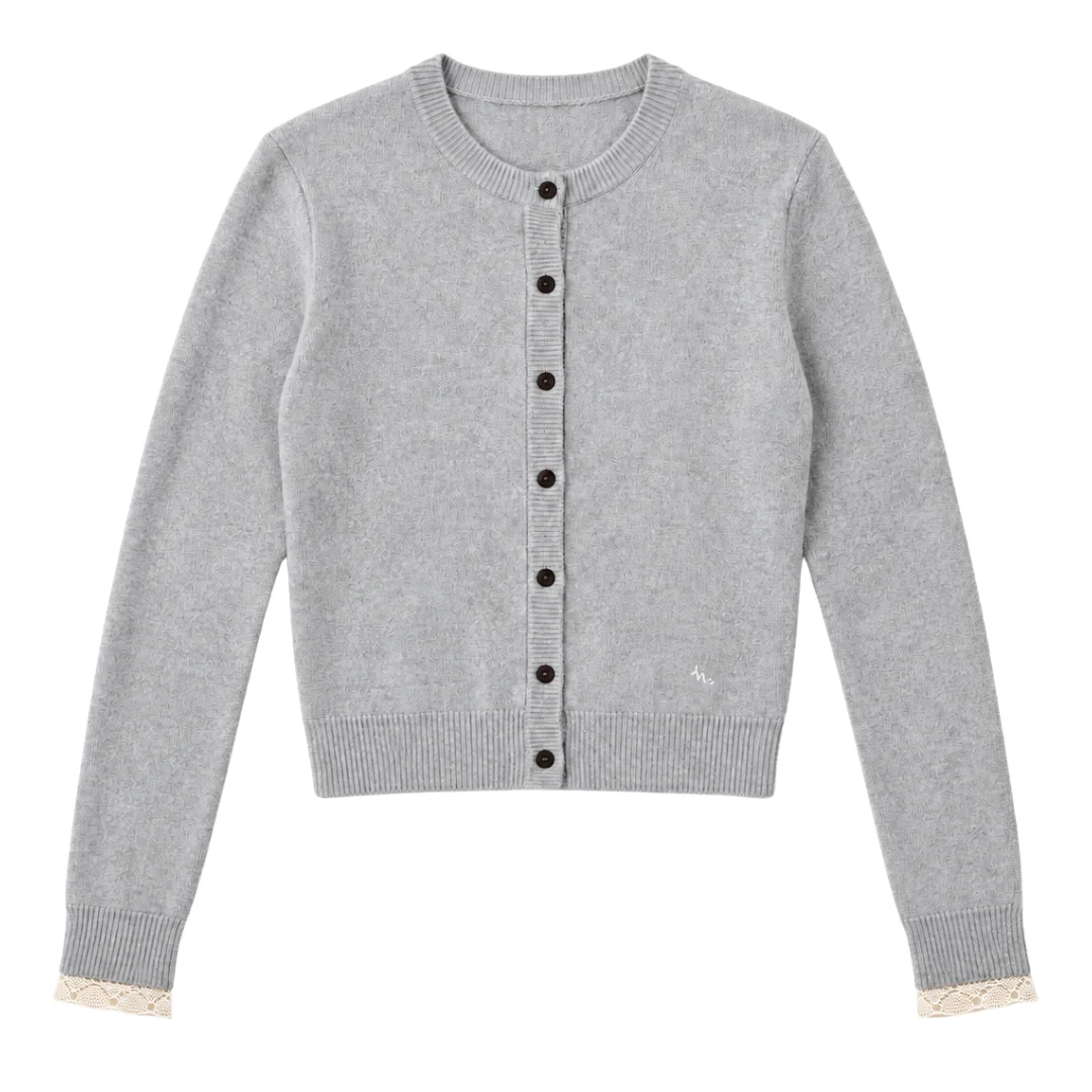 MM BABY CARDI - GREY LACE - 1