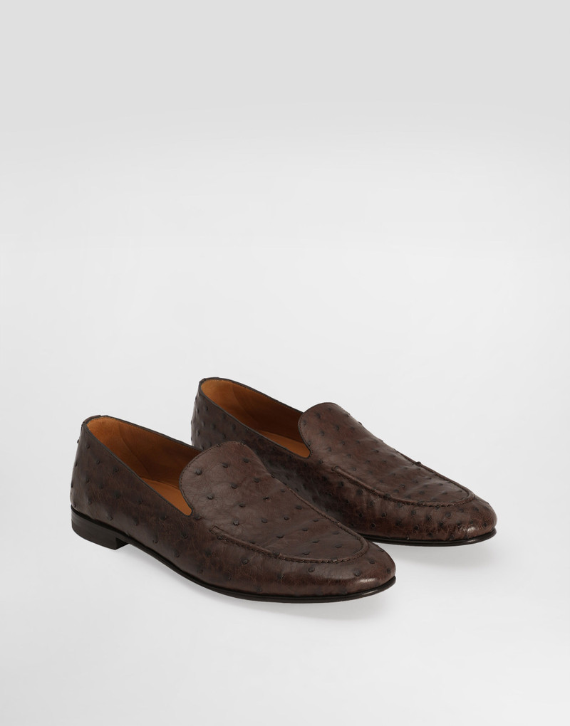 Ostrich leather slippers 2