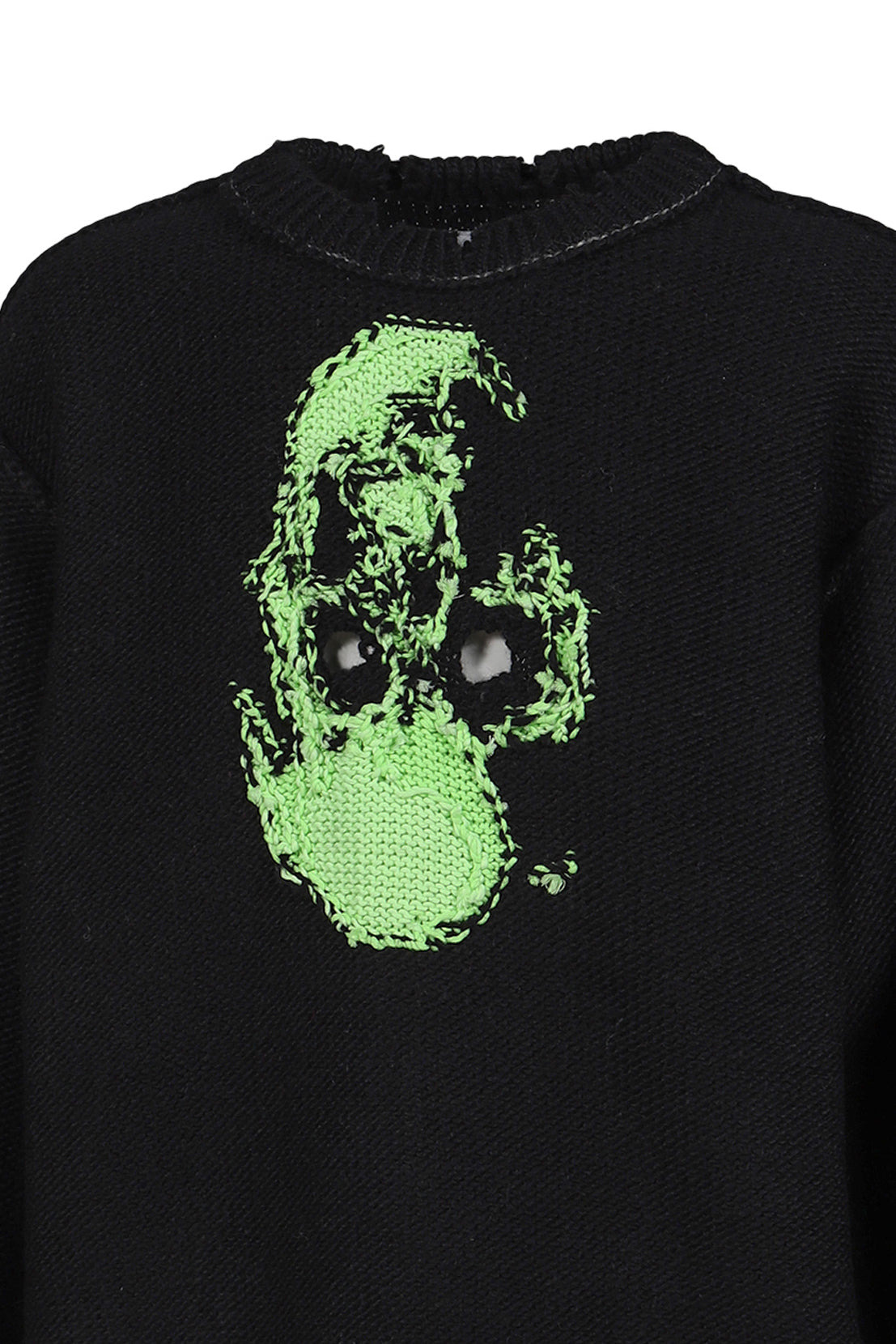 GLOW-IN-THE-DARK SKULL KNIT PULLOVER / BLK - 8