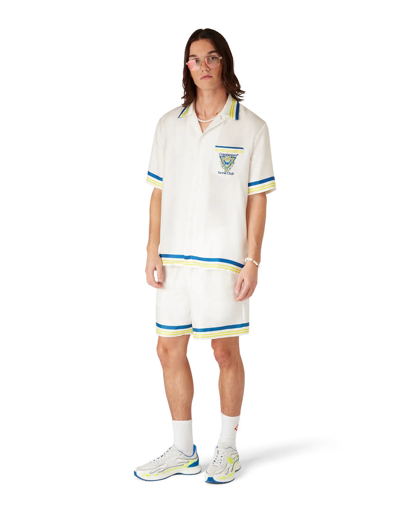 CASABLANCA Tennis Club Short Sleeve Silk Shirt outlook