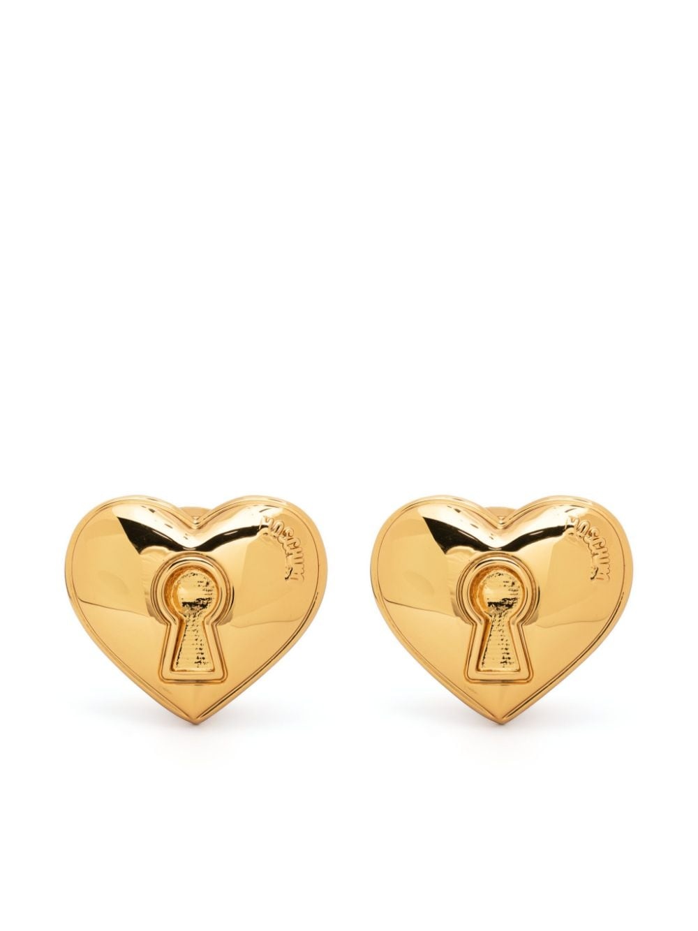 logo-embossed heart-motif earring - 1