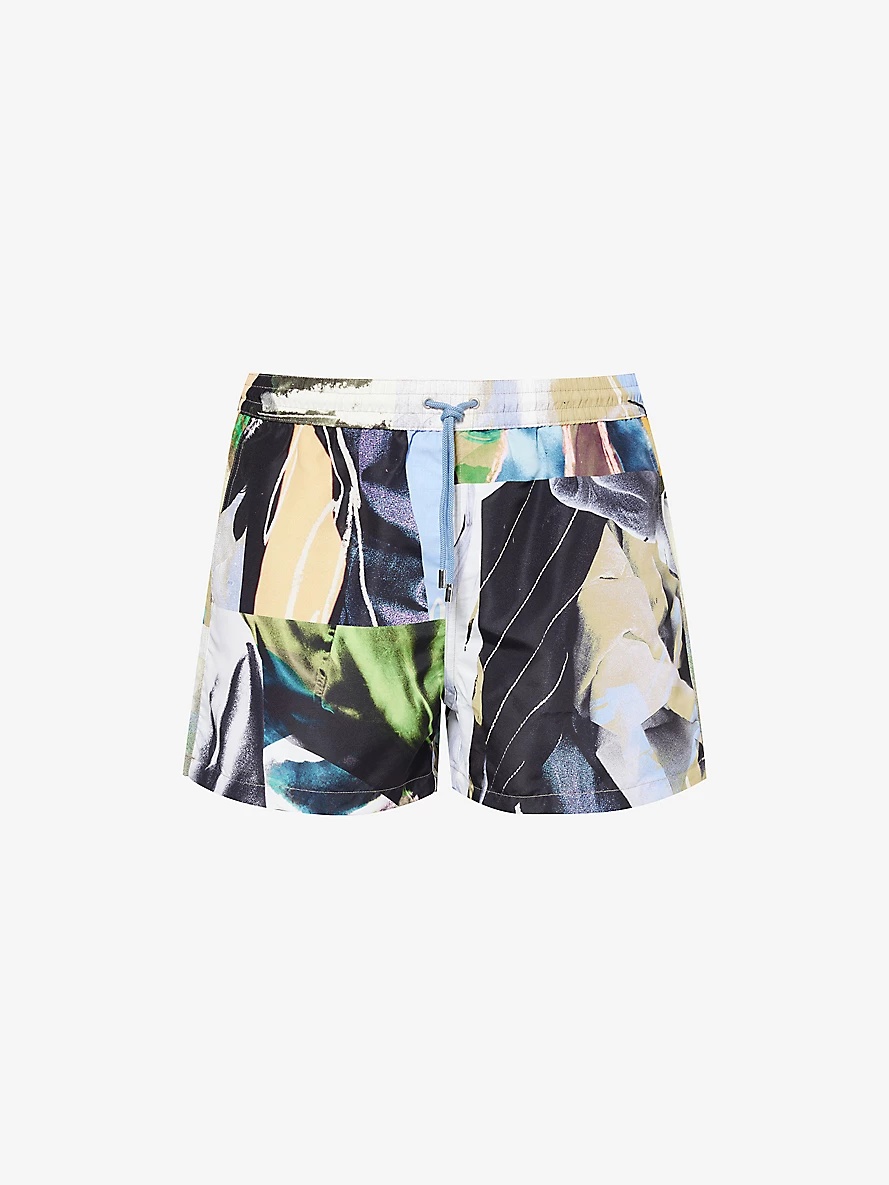 Graphic-print recycled polyester-blend swim shorts - 1