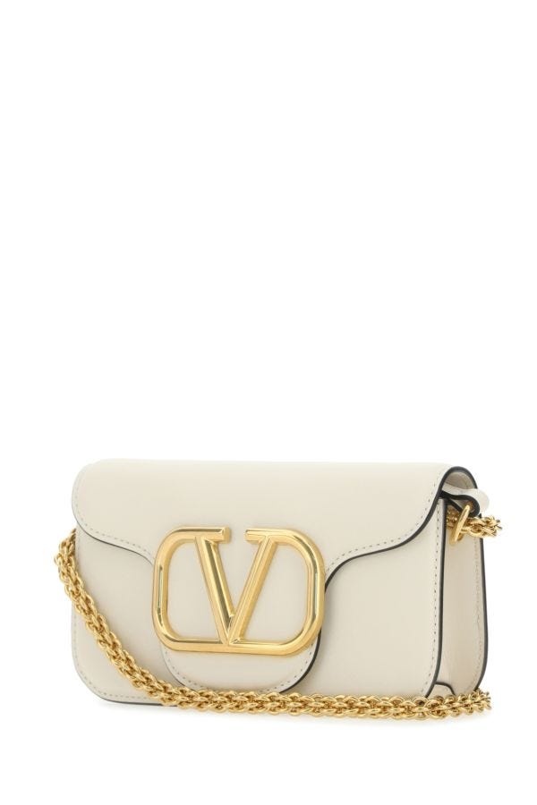 Ivory leather Locò clutch - 2