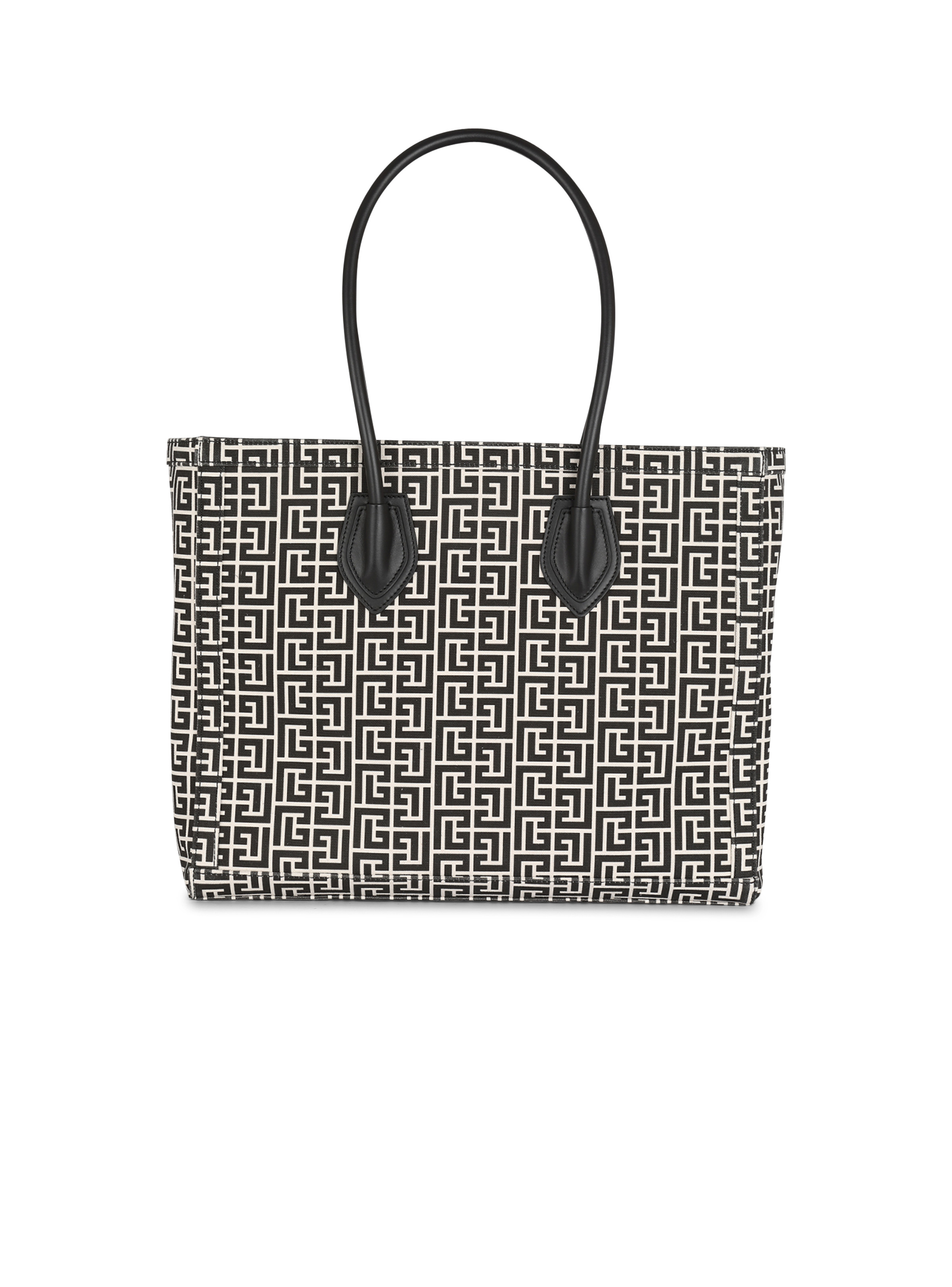 Ivory and black monogram canvas B-Army 42 tote - 4