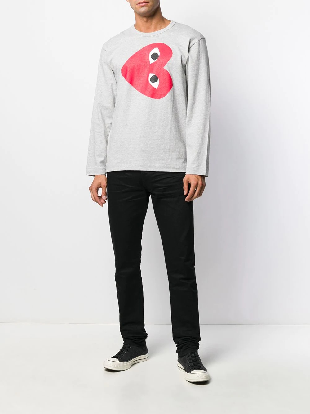 heart print sweatshirt - 2