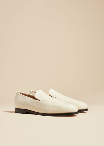 KHAITE The Alessio Loafer in Cream Pebbled Leather outlook