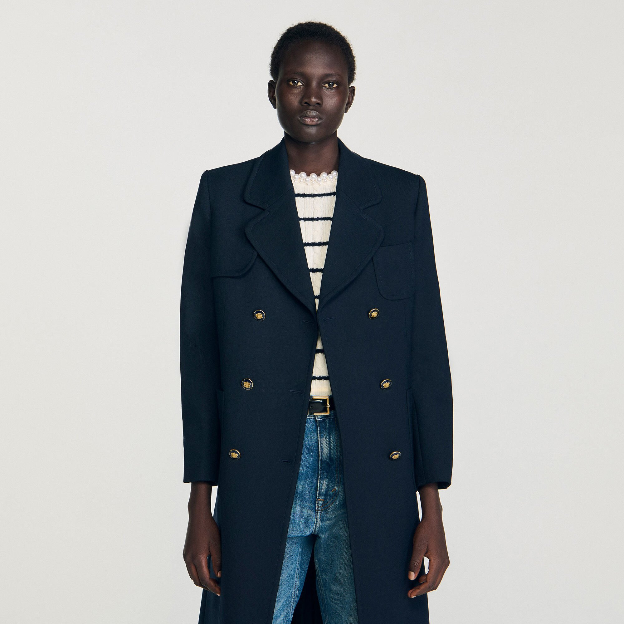 LONG DOUBLE-BREASTED COAT - 4