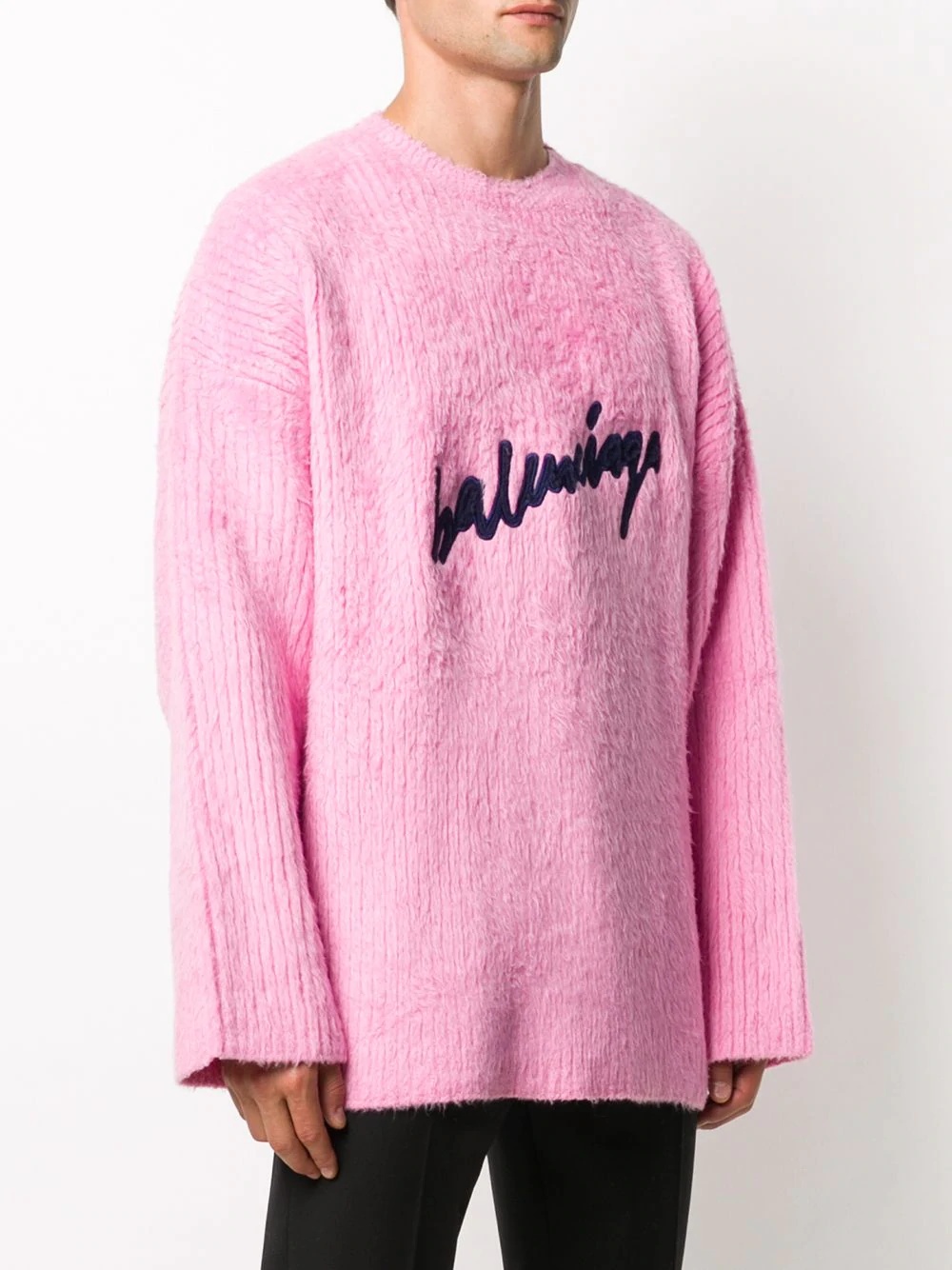 logo-embroidered crew-neck jumper - 3