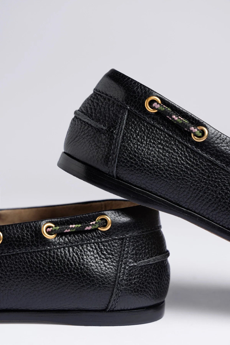 Cyprus Boat Shoe Black Leather 4