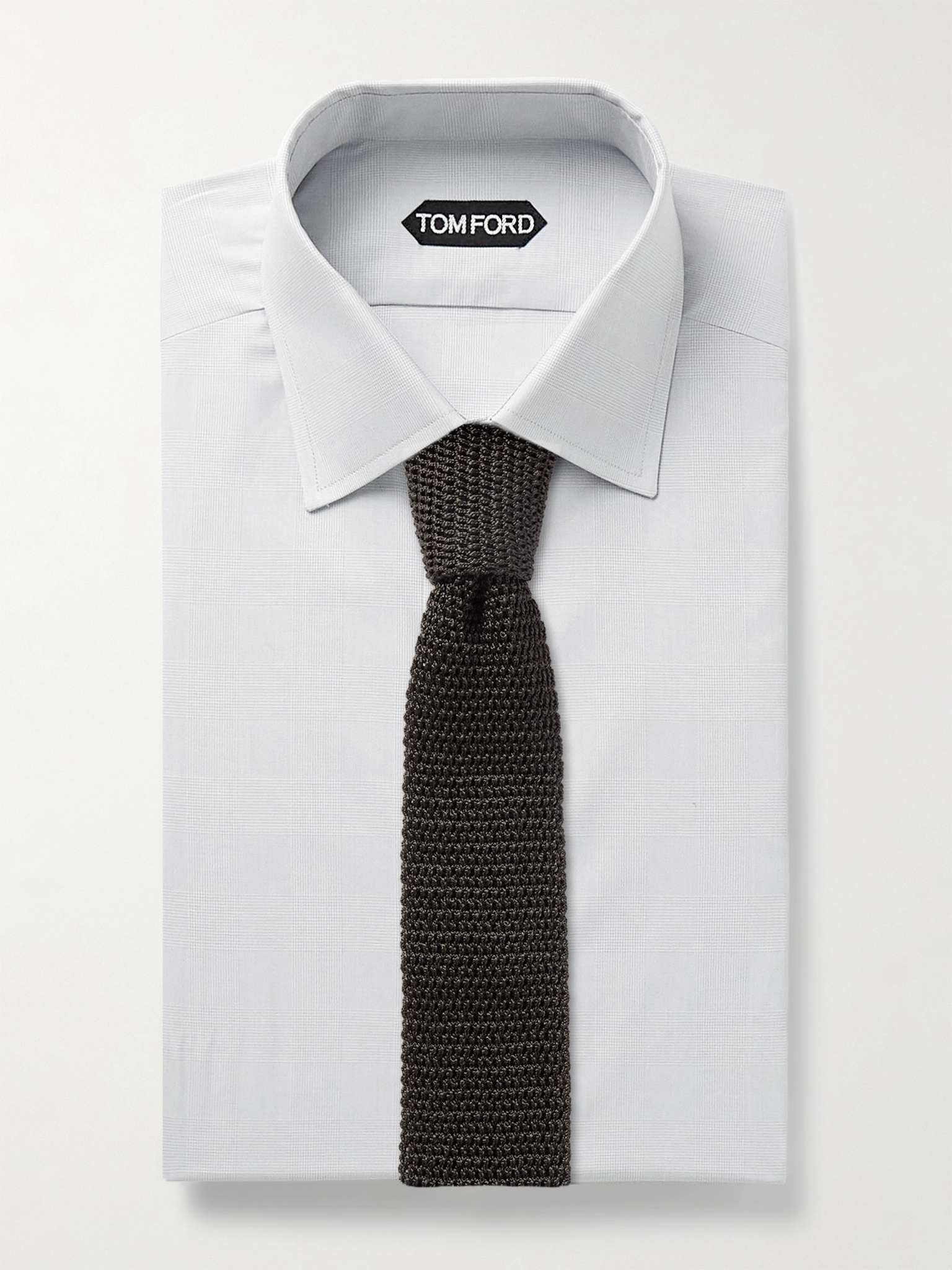 Slim-Fit Cutaway-Collar Prince Of Wales Checked Cotton-Poplin Shirt - 2