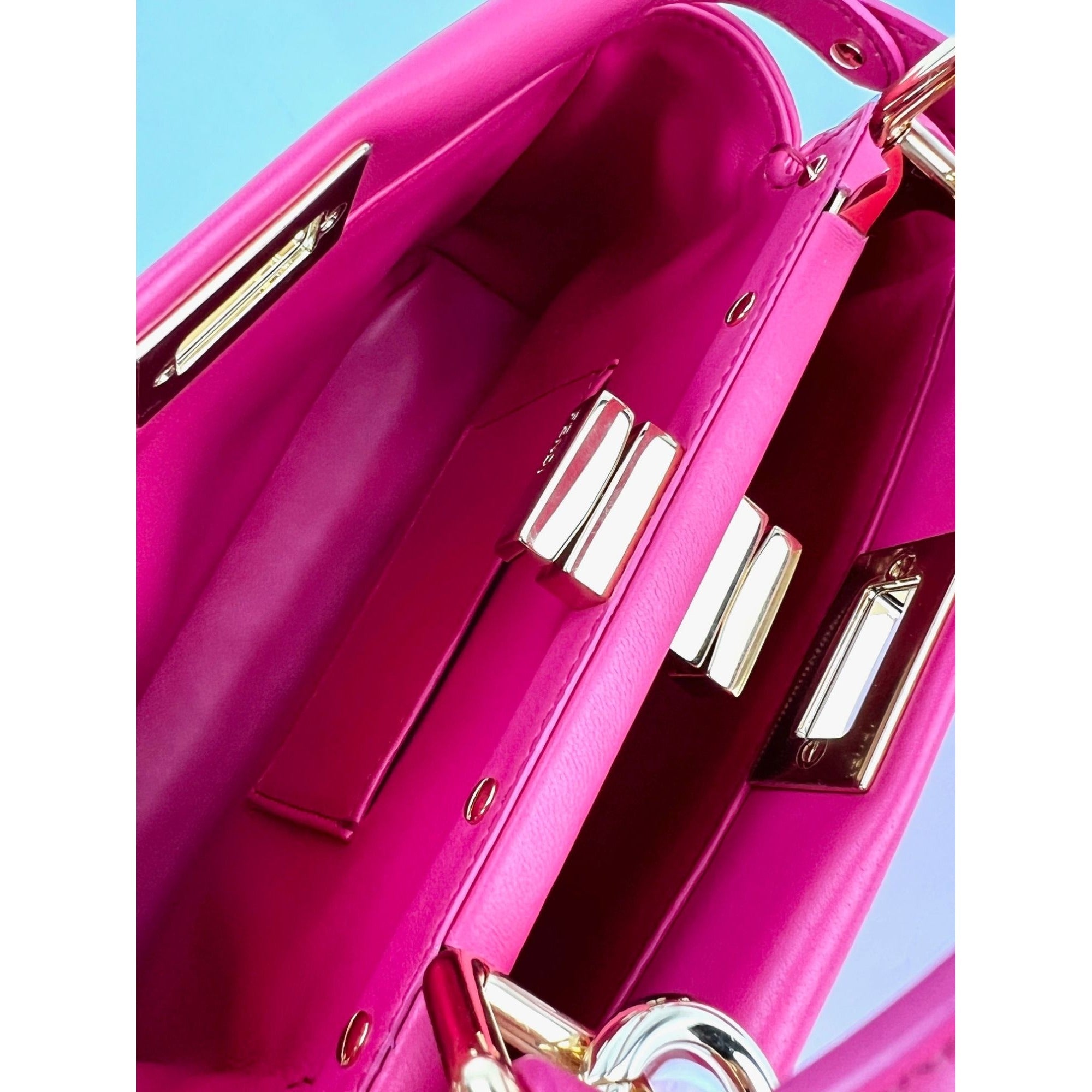 Fendi Mini Peekaboo Pink Leather Hand Shoulder Bag - 12