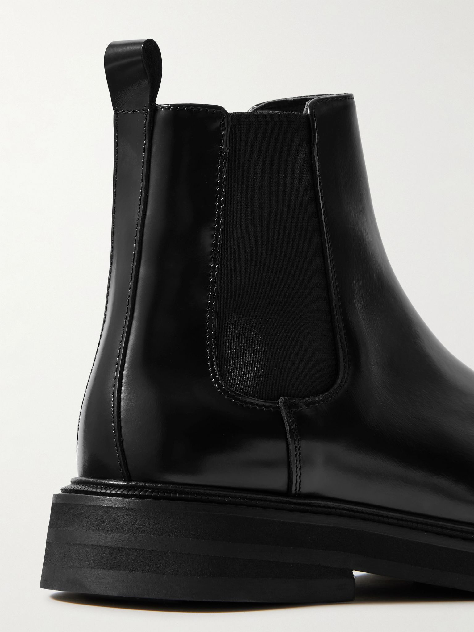 Officer Glossed-Leather Chelsea Boots Black - 5