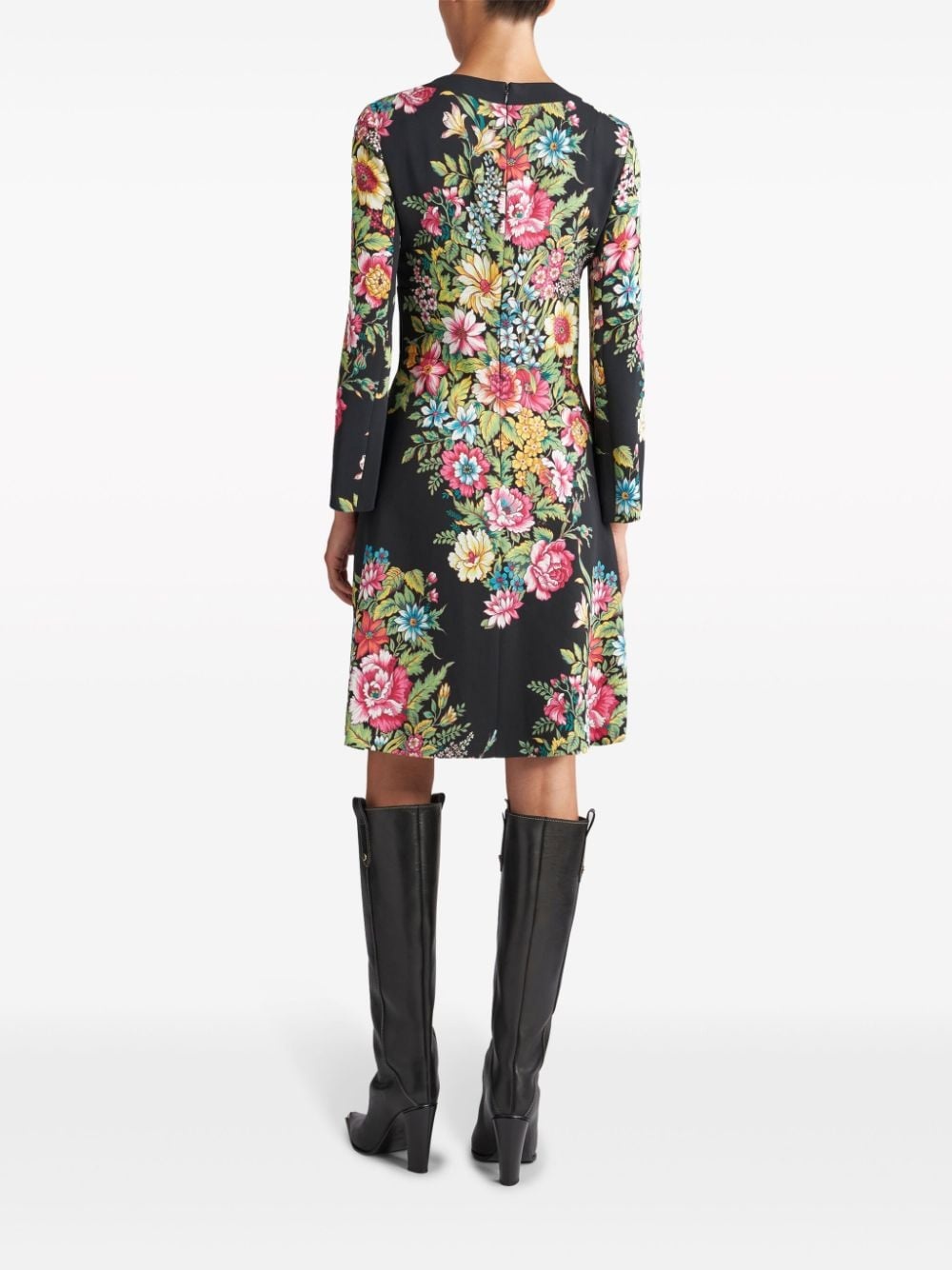 floral-print long-sleeve minidress - 3