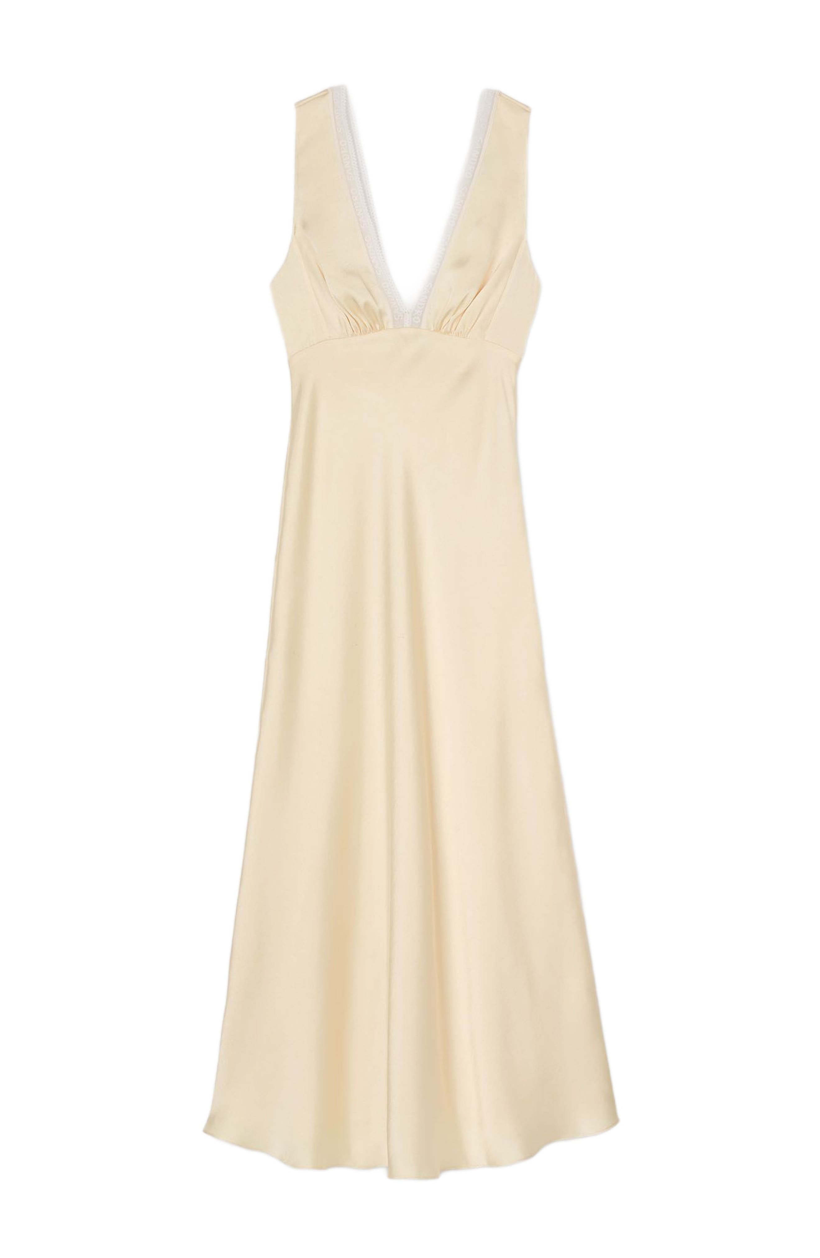 SANDRO Satin-effect maxi dress in Yellow at Nordstrom - 6