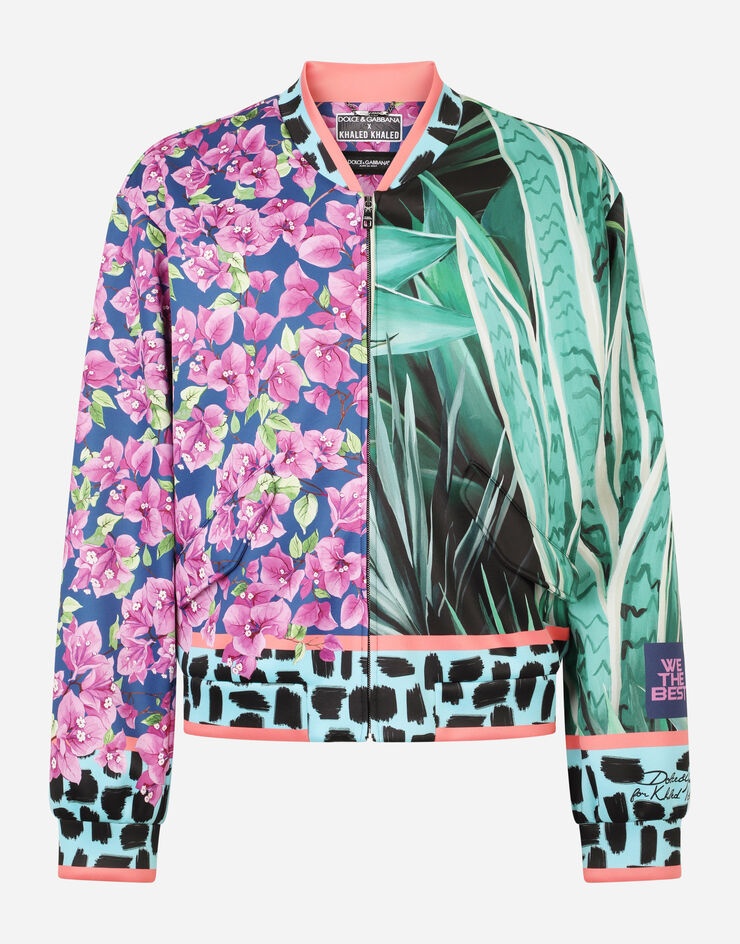 Technical fabric jacket with jungle mix print - 1