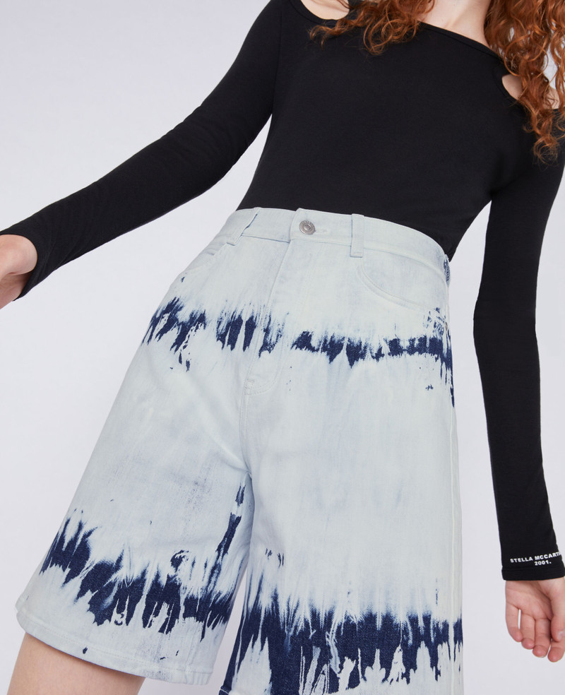 Tie-Dye Denim Bermuda Shorts 4
